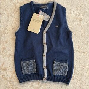 Mayoral Blue Vest with Gray Accents